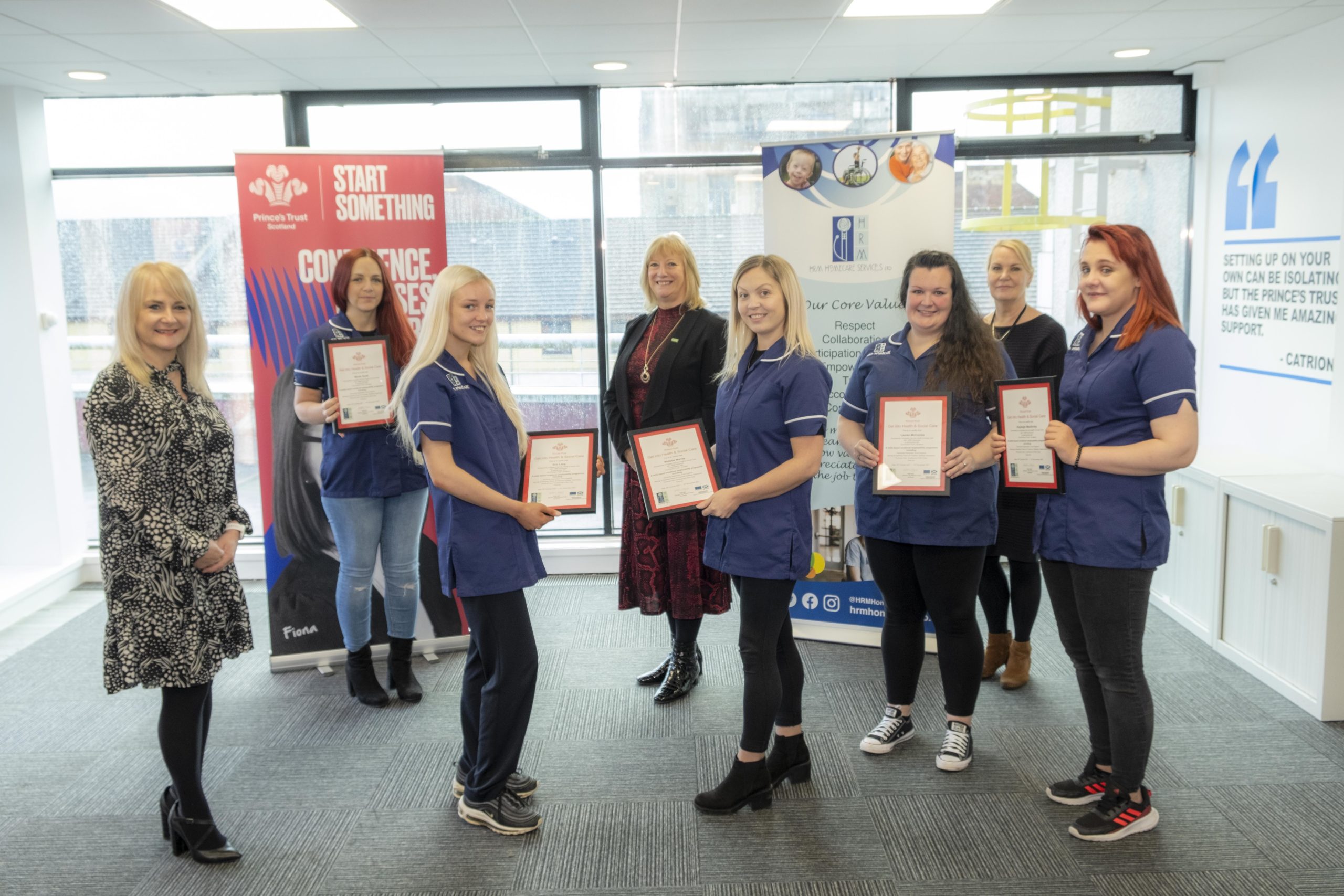 Five Scots first graduates of HRM Homecare and Prince’s Trust Scotland joint carers project 